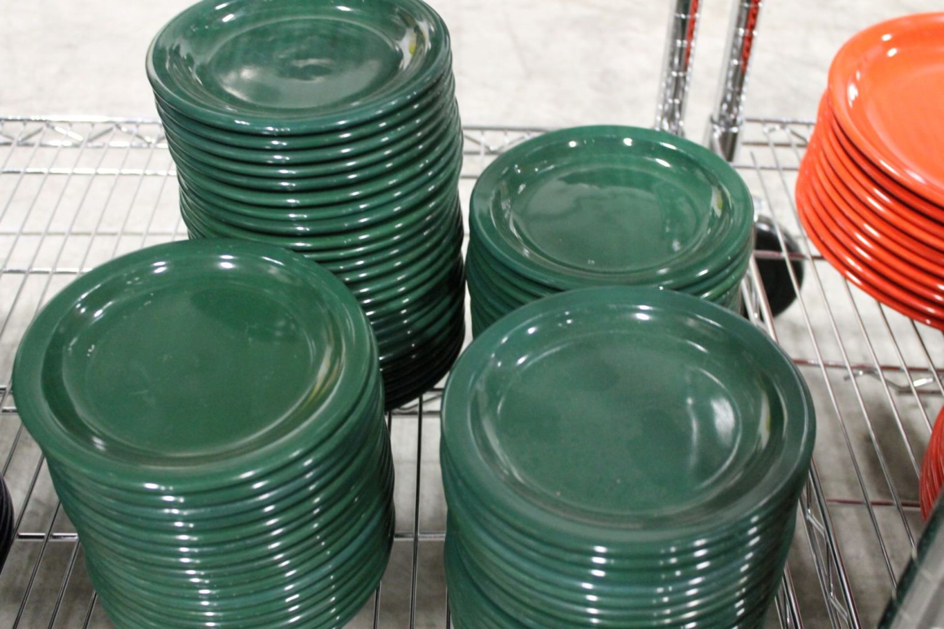 6.5" Green Plates - Lot of 73