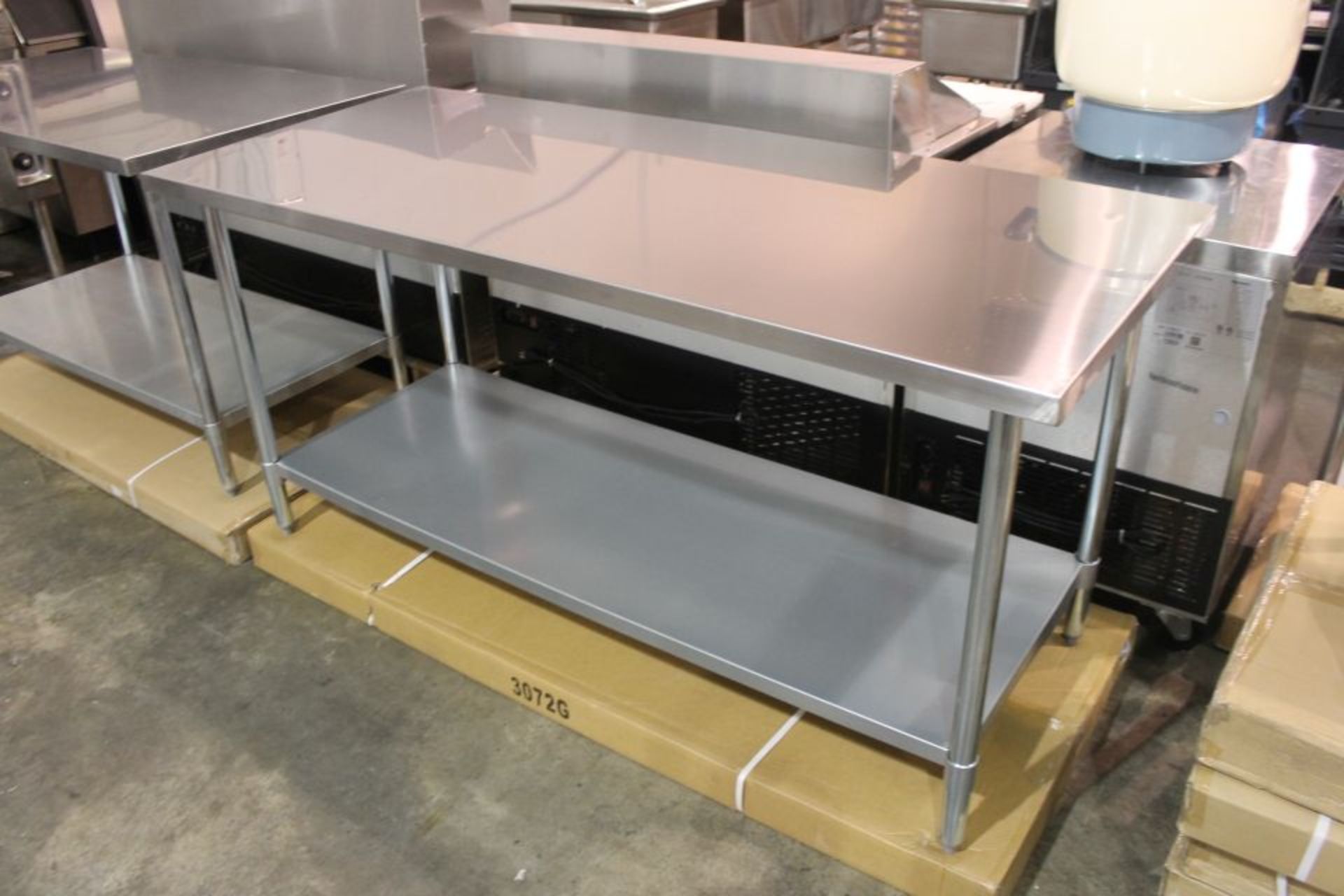Work Table, 72"W x 30"D,  stainless steel