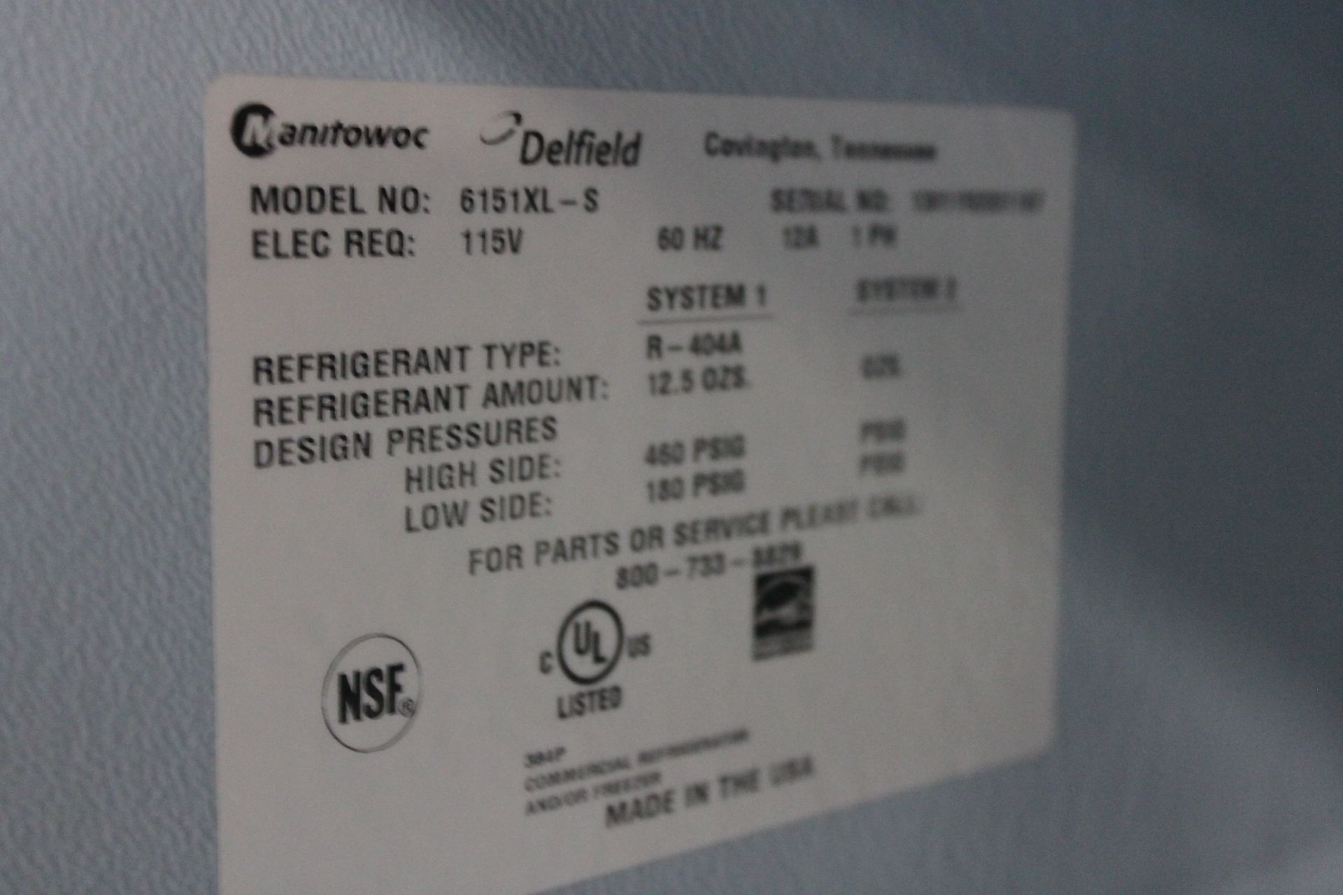 Delfield Two Door Reach In Freezer - model 6151XL-S - Image 3 of 5