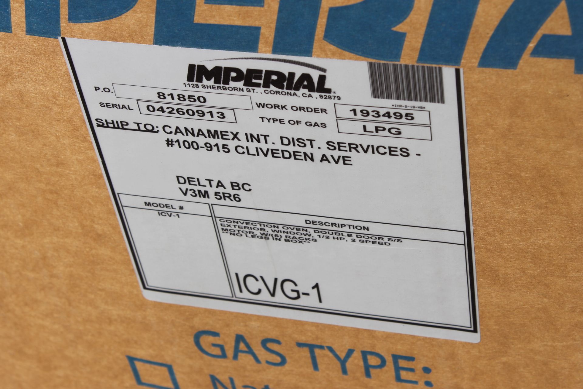 Imperial Propane Convection Oven model ICVG-1 - Image 3 of 3