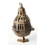 Bronze censer.  Gothic. Circa 1500.  The upper part is decorated in the form of windows.  The chains