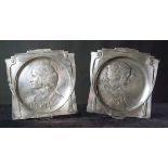 Pair of tin centrepieces.  WMF. Germany.  Art Nouveau.  From around 1900. 22 x 21 cm. each.