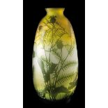 Émile Gallé (1846 - 1904) Cameo glass vase.  Signed. Height: 33 cm.