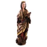 "Saint Catherine of Alexandria".  Polychrome and gilt wooden carving.  Gothic.  Late 15th century.