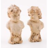 Pair of unglazed porcelain figures.  Art nouveau. From around 1900. Height: 17.5 cm.