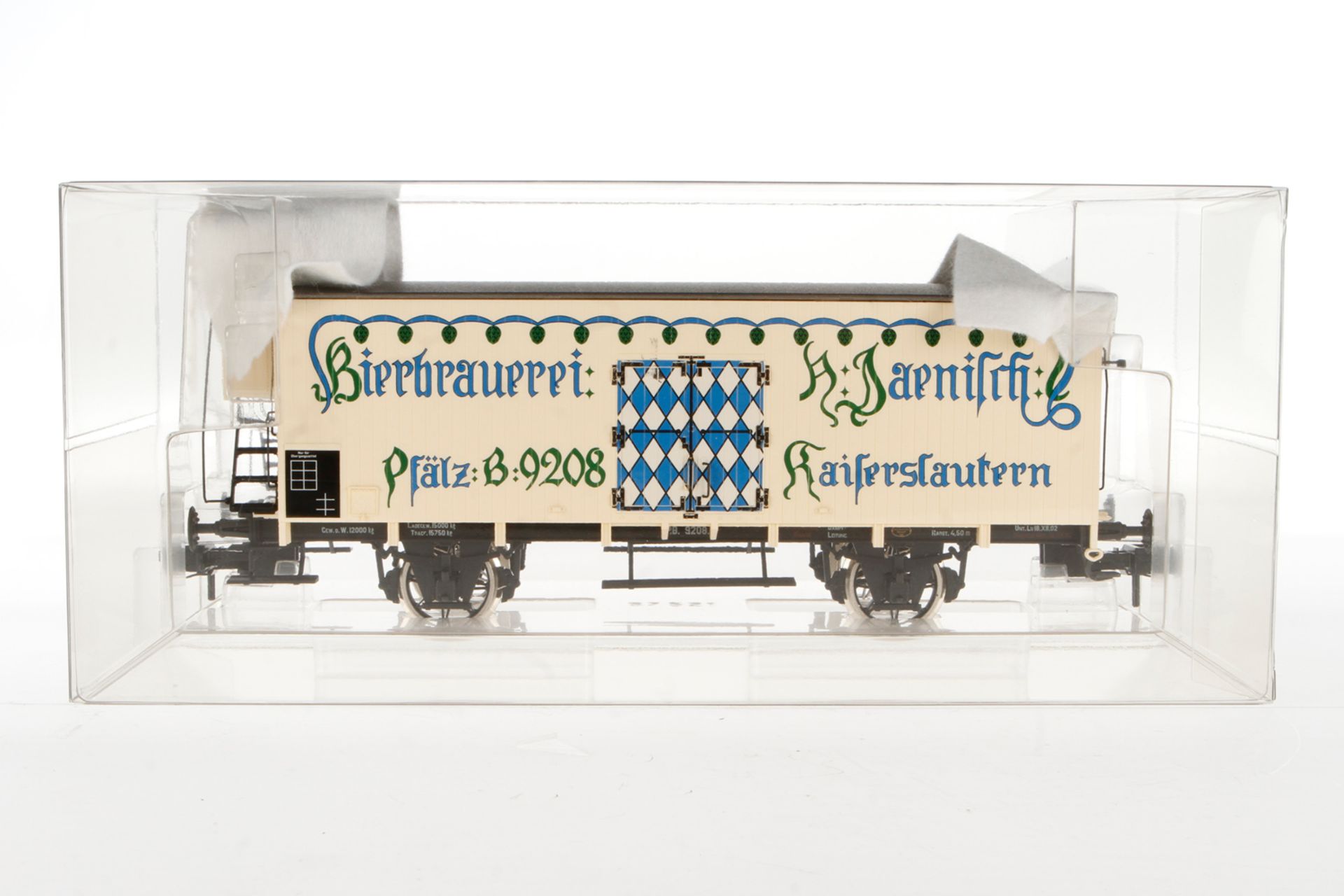 Märklin Bierwagen 58313, Spur 1, weiß, leichte Alterungsspuren, Länge 30, im Originalkarton, guter
