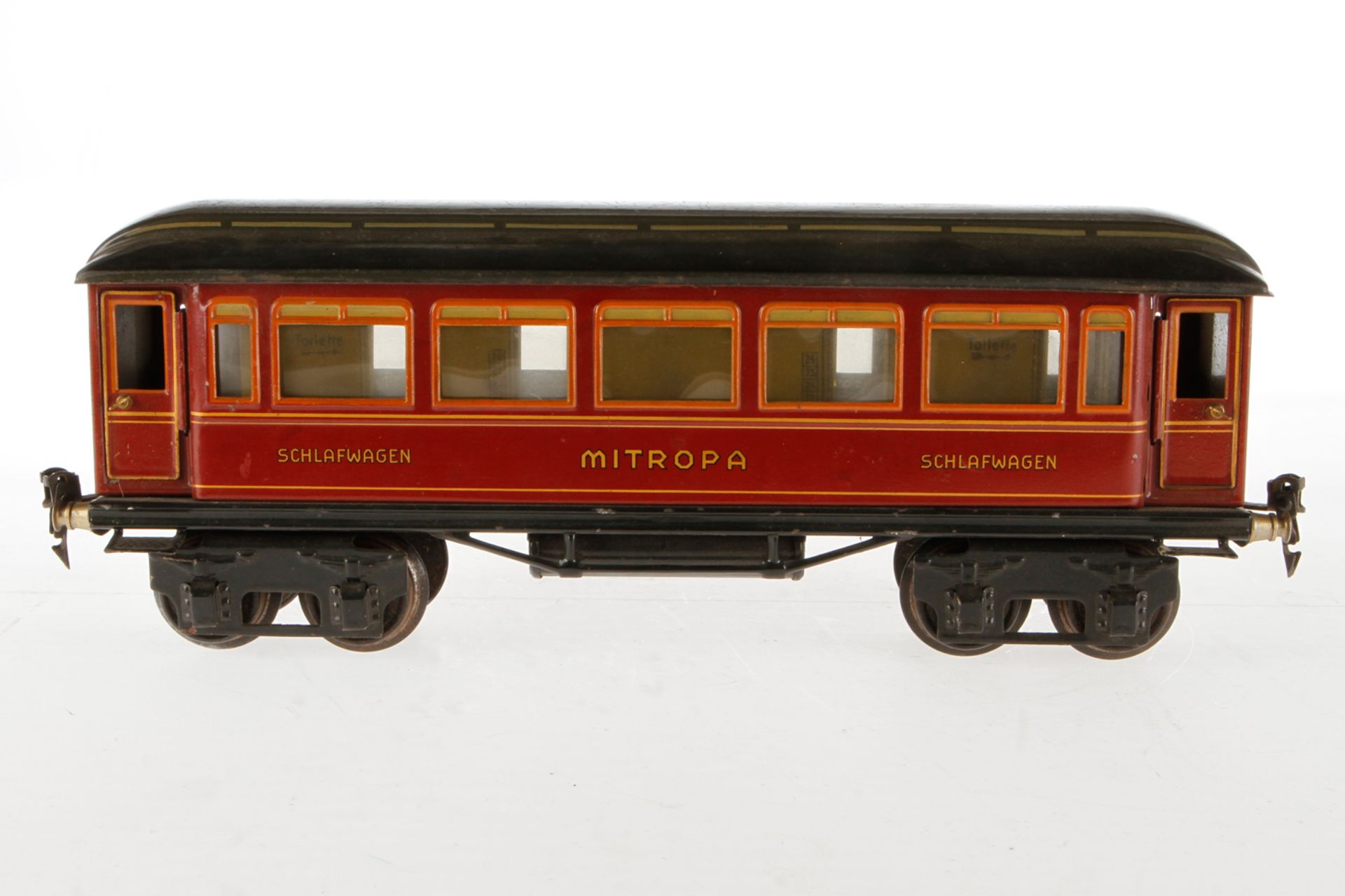 Märklin Mitropa Schlafwagen 1888, Spur 1, rot, mit Inneneinrichtung und 4 Türen, alters- und