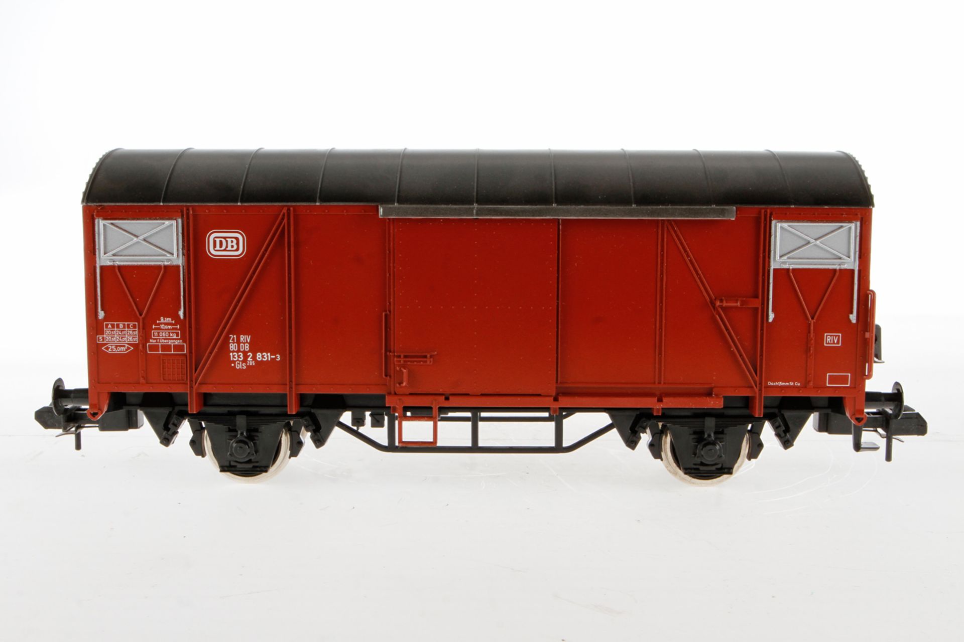 Märklin gedeckter Güterwagen 5872, Spur 1, braun, leichte Alterungsspuren, Länge 31, im
