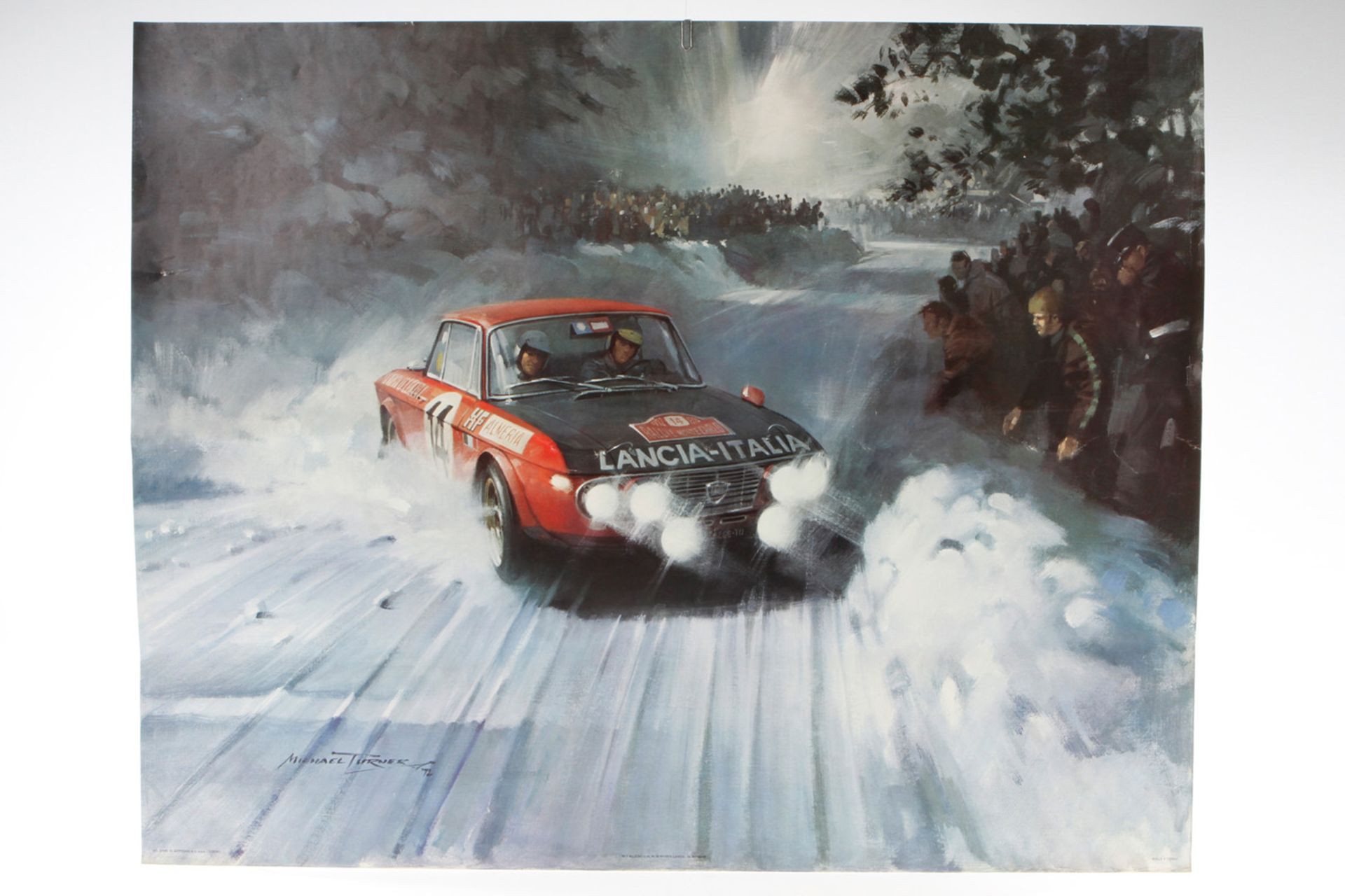 Orginal Kunstdruck Rally Monte Carlo, Lancia-Italia, 1972  Michael Turner, IND. Graf.G.Zeppegno&C.