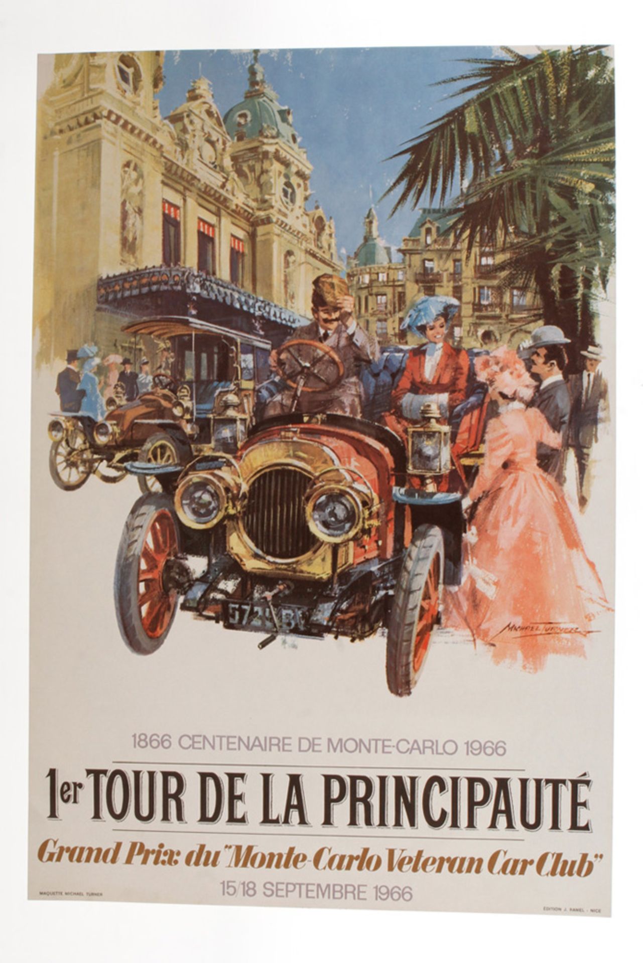 Orginal Rennplakat, 15/18 Septembre 1966,  1. Tour de la Principaute, Grand Prix du "Monte-Carlo