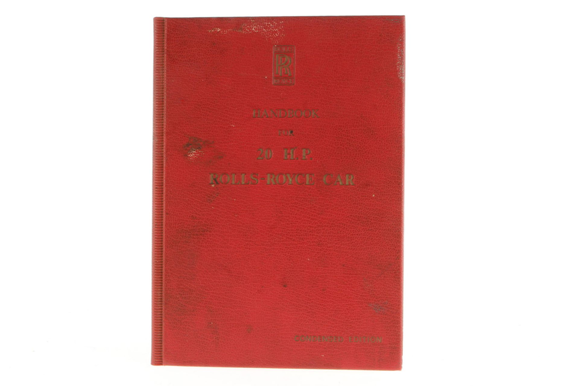 Rolls Royce Car 20HP Handbook 1927,  englisch, 63 Seiten, GebrauchsspurenAufrufpreis: 100 EUR