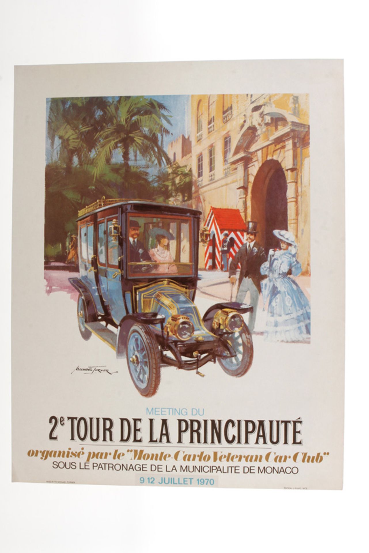 Orginal Rennplakat, 9/12 Juillet 1970,  2. Tour de la Principaute, organise par le "Monte-Carlo