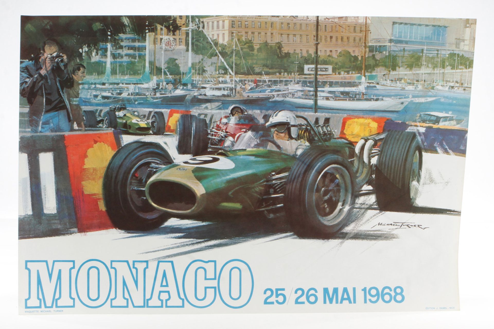 Orginal Rennplakat Monaco 25/26 Mai 1968,  Maquette Michael Turner, Edition J. Ramel-Nice, 60/