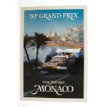 Orginal Rennplakat, Monaco 13/14 Mai 1972,  30. Grand Prix, Printed in France by Draeger, Paris-