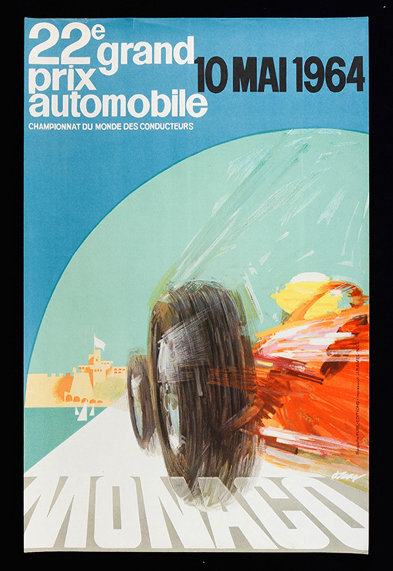 Original Rennplakat "22e Grand Prix Automobile Monaco 1964"  Publ-Editions, Edition J. Ramel Nice,