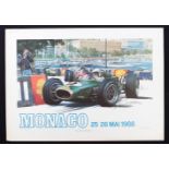 Original Rennplakat Michael Turner vom Monaco Grand Prix 1968,  Edition J. Ramel-Nice, Exemplar-