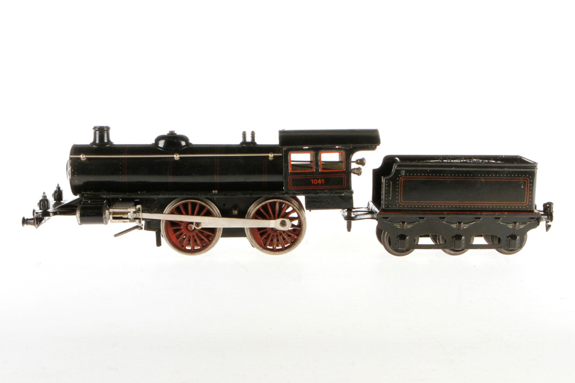 Märklin 2-B-Dampflok E 1041 mit 3A Tender, S 1, Uhrwerk intakt, CL, Vorläufer fehlt, leichte