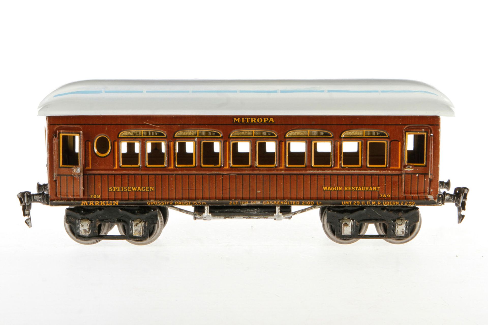 Märklin Mitropa Speisewagen 1886, S 1, CL, 4 AT, 4A, Dach farbl. rest., ohne Inneneinrichtung,