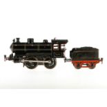 Märklin B-Dampflok R 1021 mit 2A Tender, S 1, Uhrwerk intakt, HL, 3 imit. Stirnlampen, farbl. tw