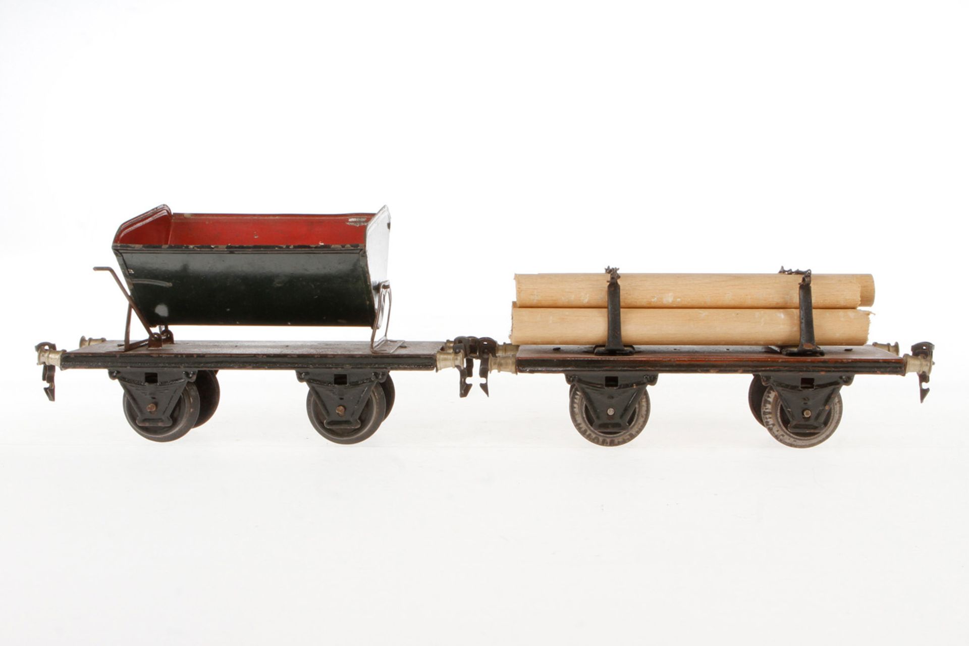 2 Märklin Güterwagen, S 1, HL, LS und gealterter Lack, L 19,5, Z 3