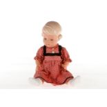 Schildkröt Puppe Mädchen, mit Glasaugen, Kopf rest., L 40, Z 3