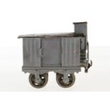 Märklin gedeckter Güterwagen, S 1, uralt, mit BRHh und 2 ST, ÜL, 1 Kupplung fehlt, L 10,5, zum