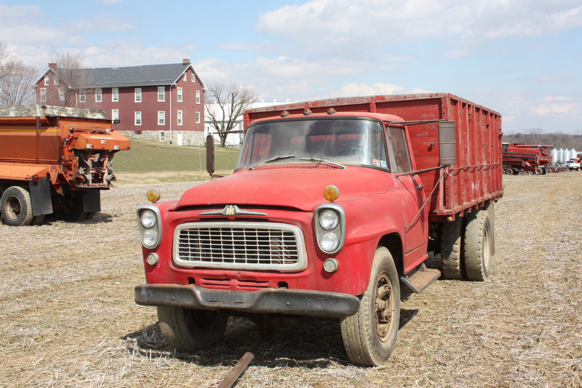 IH B-170 with dump body, V-8 & 5 speed w/ 2 speed rear, pretty solid cab. It ran and operated when