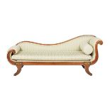 A REGENCY MAHOGANY DOUBLE ENDED CHAISE LOUNGE A REGENCY MAHOGANY DOUBLE ENDED CHAISE LOUNGE, CIRCA