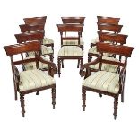 A FINE SET OF TEN REGENCY MAHOGANY RAIL BACK DINING CHAIRS A FINE SET OF TEN REGENCY MAHOGANY RAIL