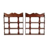 A PAIR OF REGENCY SIMULATED ROSEWOOD OPEN PINE WALL MOUNTED BOOKSHELVES A PAIR OF REGENCY