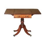 A GEORGE III MAHOGANY PEMBROKE TABLE, CIRCA 1820 With reeded edge to the top... A GEORGE III