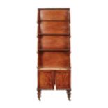 AN EARLY REGENCY PERIOD, MAHOGANY OPEN BOOKCASE AN EARLY REGENCY PERIOD, MAHOGANY OPEN BOOKCASE,