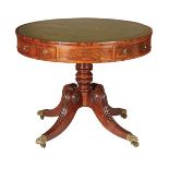 A REGENCY MAHOGANY, REVOLVING TOP, DRUM TABLE A REGENCY MAHOGANY, REVOLVING TOP, DRUM TABLE, FIRST