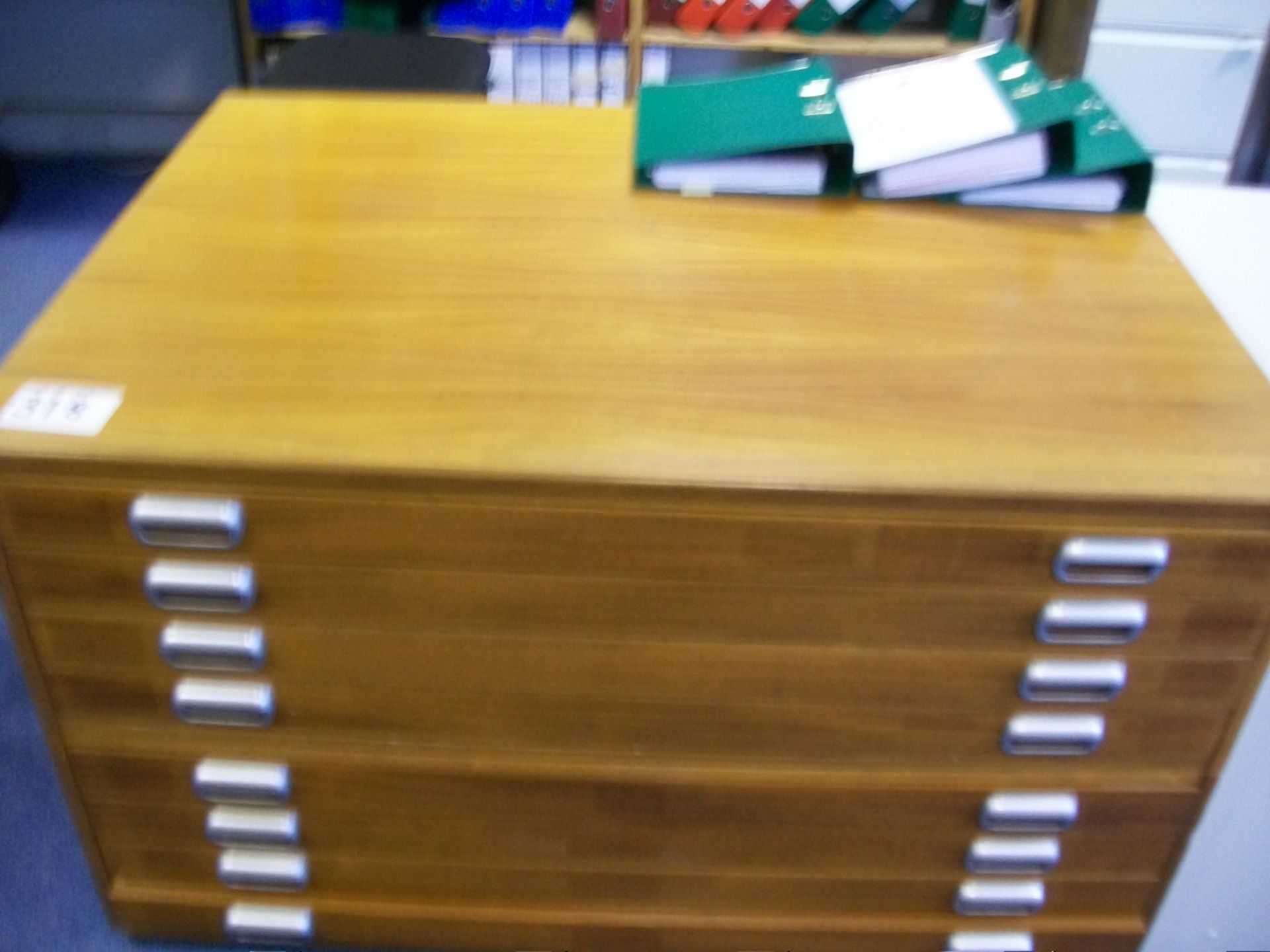 Saple wooden 4' wide x 3' deep 8 drawer PLAN CHEST (Situated at Arthur Amos Associates Ltd, Pool