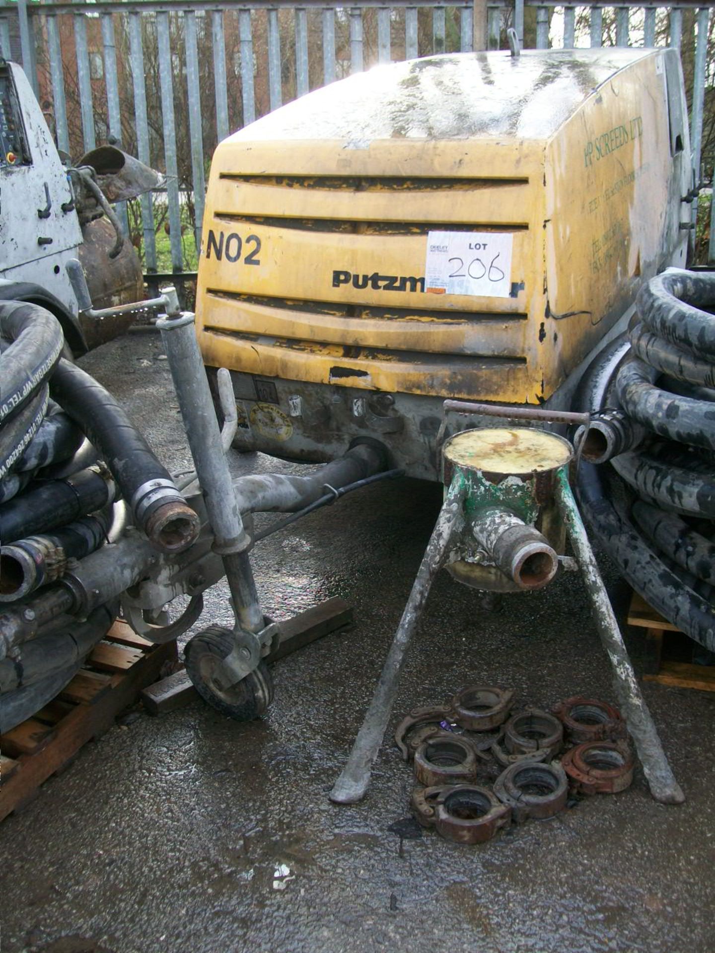 2003 Putzmeister M760DH SCREED PUMP, serial no not known, Plant No 2 with 6 x hoses, tripod and 7 - Image 6 of 7