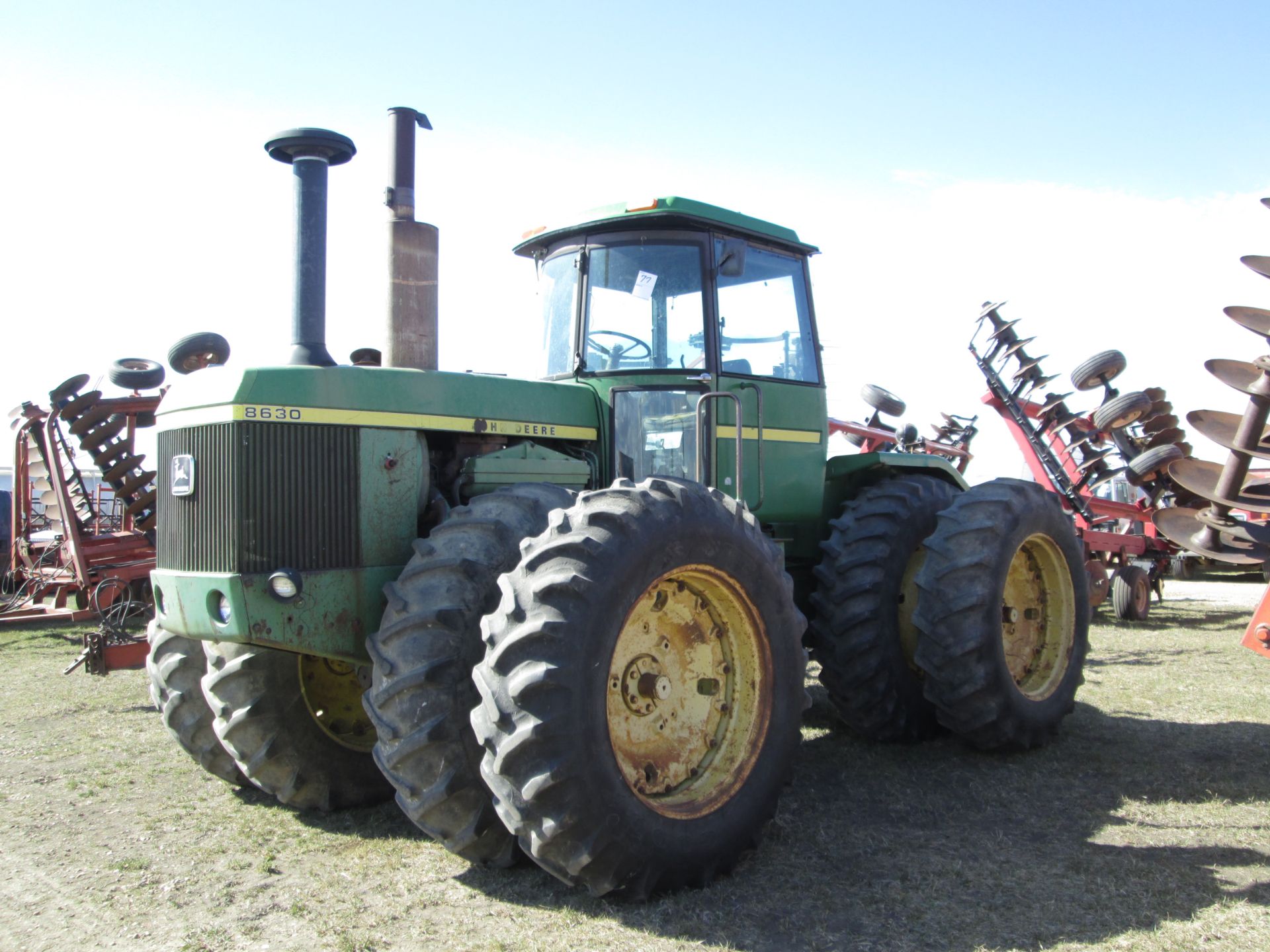 JD 8630 4WD TRACTOR, CAHR, REPLACED ENINGE 8650, 7079 HRS SHOWING, LOT 77