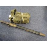 Bayonet: P.17 bayonet by Remington. In its British tear drop scabbard (lace missing from locket).