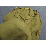 WW2 Officers 1940 pattern battle dress blouse with Scottish shoulder patches div patches complete