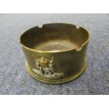 The Queens 16th Lancers and Royal Horse Artillery badges trench art ash tray (1942)