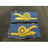Cloth div patches two scarce WW2 pair of Shoeburyness RGA titles