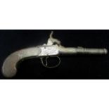 Pistol: a good boxlock percussion cannon barrelled pocket pistol by BUNNEY of London. (Joseph Bunney