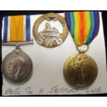 BWM & Victory Medal to 17050 Pte H Jeffrey S. Wales Bord. (Missing a 1915 Star). GVF (2)