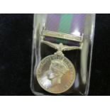 GSM GVI with Palestine 1945-48 clasp to T/45533 Pte J G Hurst RASC. EF