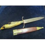 Imperial German private purchase trench knife. Blade 6" single edged (some rusting) S quillons,