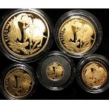 Five Coin Proof set 2012 (Five Pounds - Quarter Sovereign) FDC boxed as issued