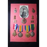 1914 Star Trio and GV Territorial Efficiency Medal to 990 2.Cpl A E Sparrow RE (pair and TEM named