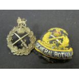 Badges a British Generals bronze Field service cap badge, as new, Kings Crown and a cloth South