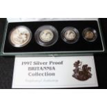 Britannia Silver Four coin set 1997. Proof FDC with some slight toning