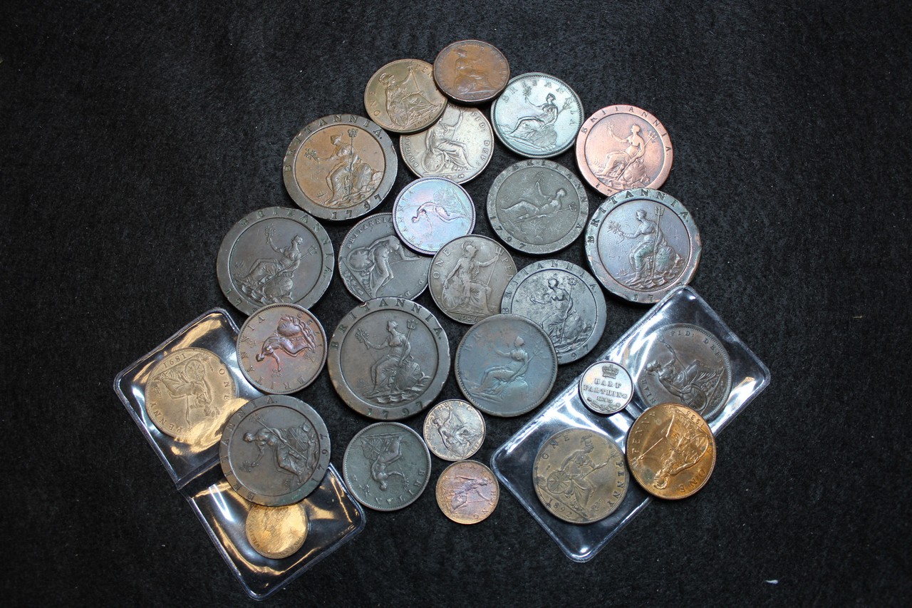 GB Copper & Bronze (28) 18th to 20thC, from Cartwheel Twopences to Half Farthings, mixed grade,