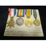1915 Star Trio to R.M.A. 12683 GR. F. Alexander, with Bournemouth 1919 Peace Medal. VF (3+1)